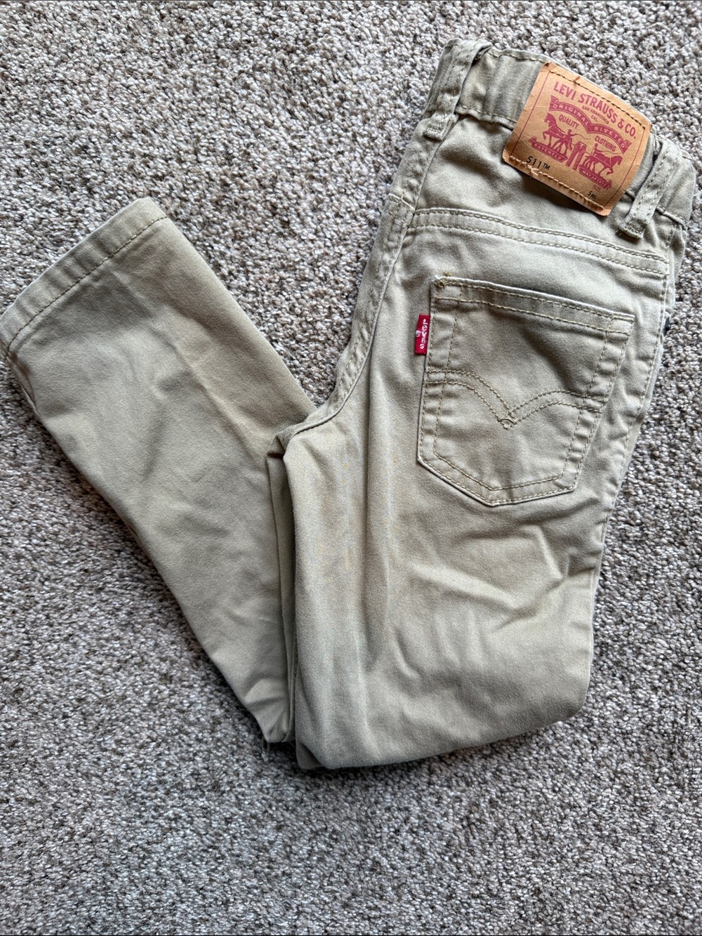 Levi's | Tan Straight Leg Jeans with Red Tab & Adjustable Waist